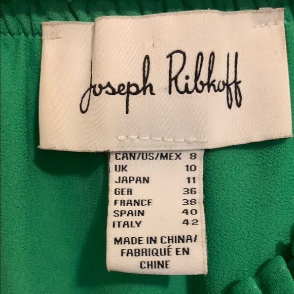 Joseph Ribkoff Green Ruffled Off-Shoulder dress - Picture 2 of 3